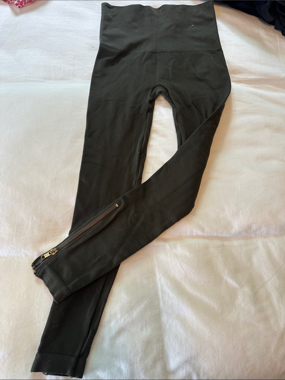 Spanx Leggings with Gold Zipper Detail